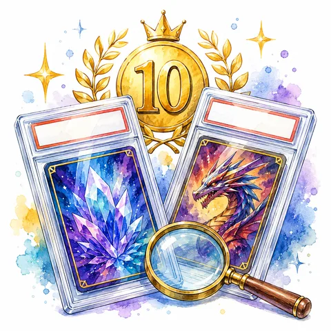 PSA10などの鑑定済みカードのイラスト